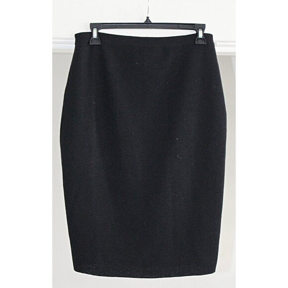 Eileen Fisher - Washable Wool Crepe Knee Length Skirt, Black, XS   **The OG** - Picture 1 of 7